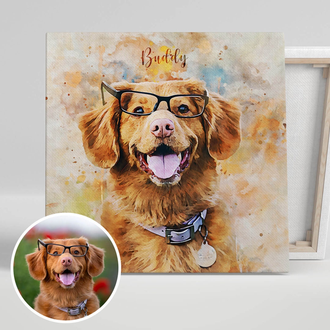 Custom Dog Portrait Painting: Pet Memorial Canvas Art - Etsy