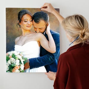 Paintings on Canvas from Photo, Custom Oil Digital Painting, Best Friend Gift, Gift For Her, Engagement & Wedding Gift, Bridesmaid Gift
