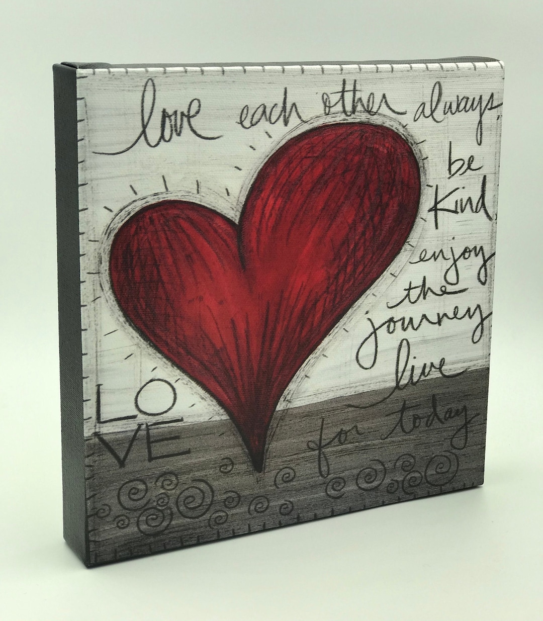 Love Heart Canvas Wall Art, Canvas Print, Unique Canvas Art ...