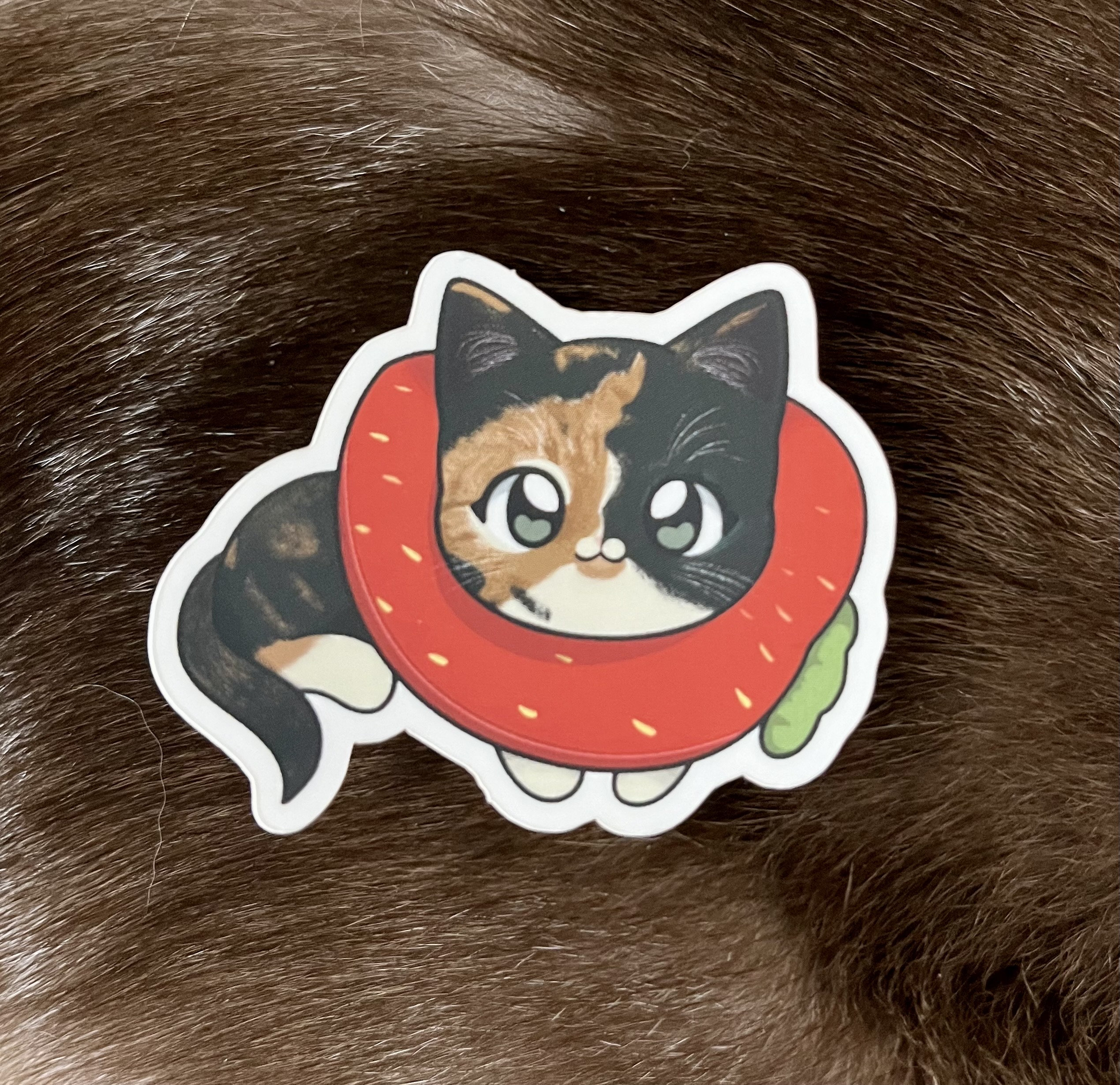 Strawberry Cat Sticker - Etsy