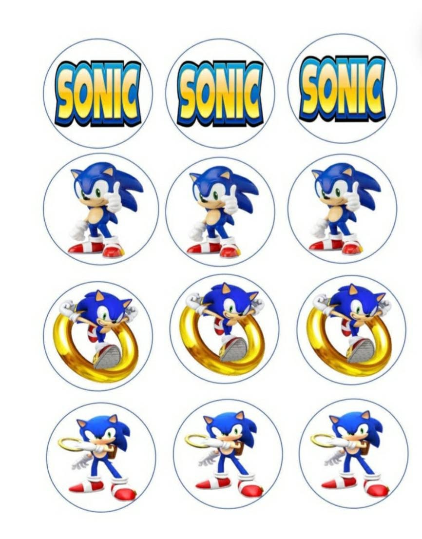 Sonic Edible Cupcake Topper Etsy
