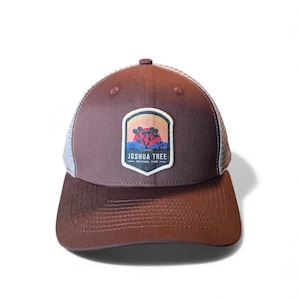 Joshua Tree National Park Hat - California Desert Gift - Retro Sunset Patch - Yucca Valley Souvenir - Hiking Trucker Cap - Outdoor Snapback