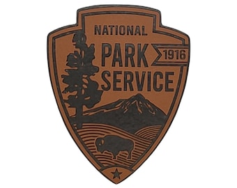 NPS Leather Patch: National Park Service Badge for Hats, Bags & Outdoor Gear