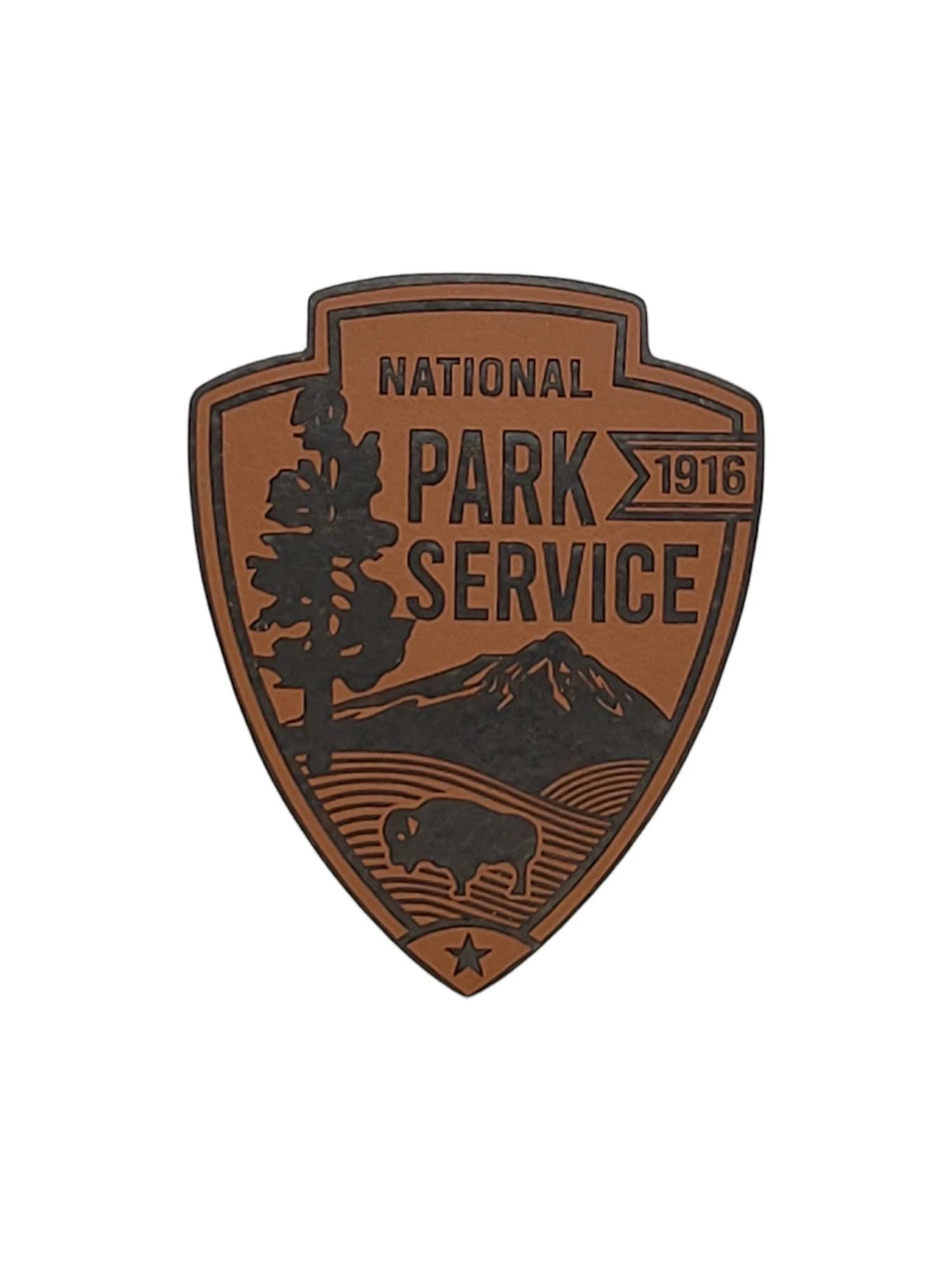 NPS Leather Patch: National Park Service Badge for Hats, Bags