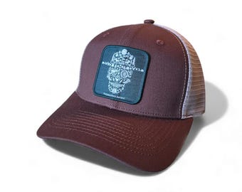 National Park Trucker-hoed met schedel – geweven natuurpatch met skelet