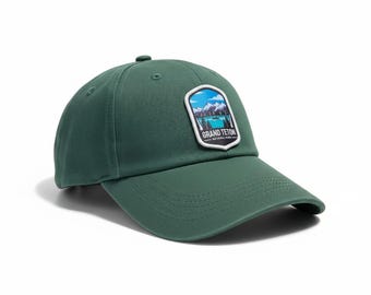 Grand Teton National Park Hat, Woven Patch Dad Hat, Wyoming Mountain Baseball Cap, Hiking Gift, Outdoorsy Nature Lover