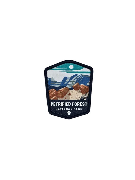 Petrified Forest National Park Patch – Embroidered Iron-On Souvenir (Blue Heron, USA Made)