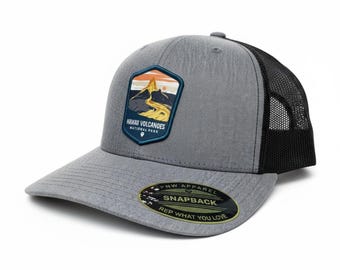 Hoed Hawaii Volcanoes National Park - Big Island Gift - Lava Flow Trucker Hat - Kilauea Snapback - Tropische wandelmuts - Natuurpatch buiten