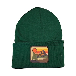 Vintage Mountain Sunset Beanie
