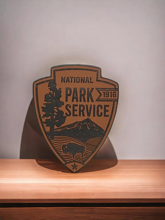 NPS Leather Patch: National Park Service Badge for Hats, Bags