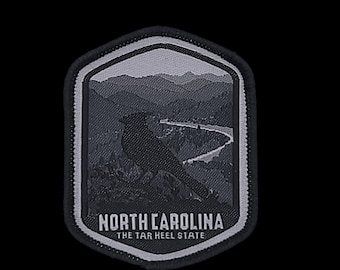 North Carolina Tar Heel State Iron-On Patch: Woven NC Souvenir