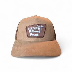 Pacific Northwest National Forest Trucker Hat - PNW Snapback Mesh Cap for Outdoor Enthusiasts