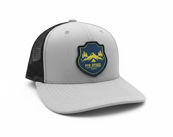 PNW Trucker Hat - Pacific Northwest Mesh Snapback Cap - Outdoor Adventure Hiking Hat - Gift for Hikers - Mountain Tree Patch