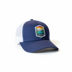 Banff National Park Explorer Trucker Hat - Embroidered Patch Snapback for Hiking & Outdoor Adventures