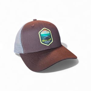 Yellowstone National Park Bison Trucker Hat - Vintage Patch Snapback