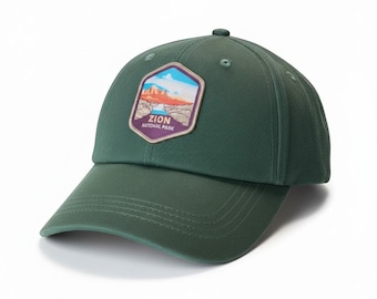 Zion National Park Embroidered Low Profile Baseball Cap - Utah Adventure Hiking Souvenir Dad Hat