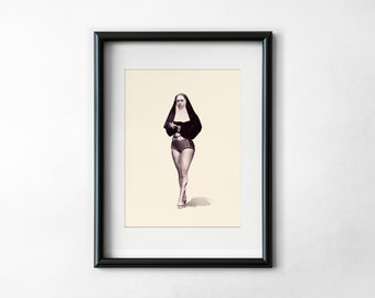 Nun of your business- Collage Art Print