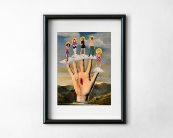 The Omnipotent Hand of Spices Parody Collage Art Print