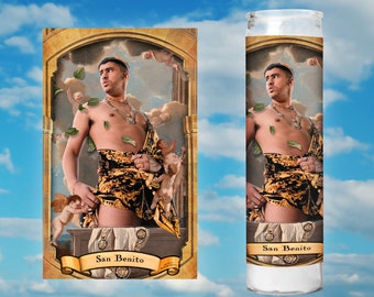 Bad Bunny Saint Prayer Votive Candle II - Parody digital Art