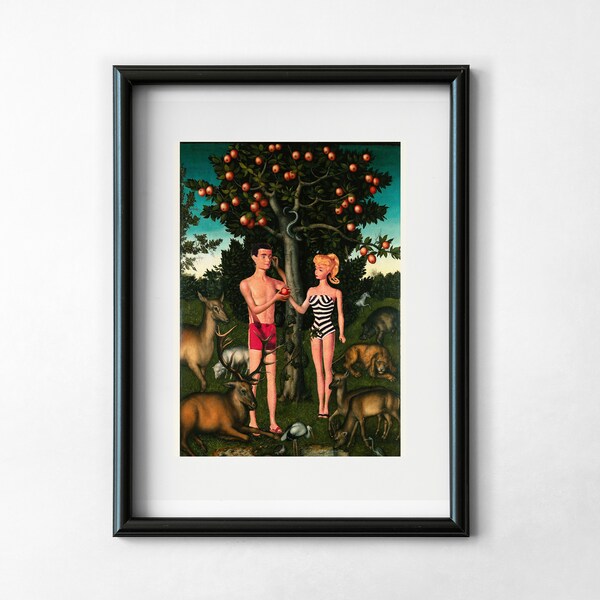 Garden of the Dolls Parody Collage Art Print