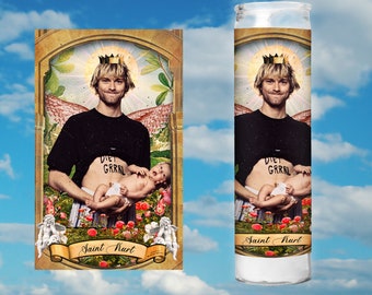 Kurt Cobain - Saint Prayer Votive Candle - Original Parody digital Art