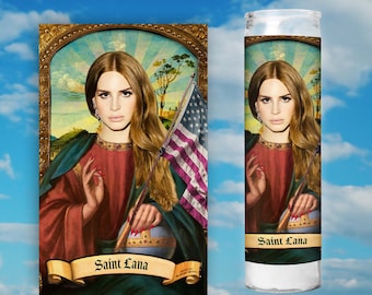 Lana Del Rey Saint Prayer Votive Candle - Original Parody digital Art