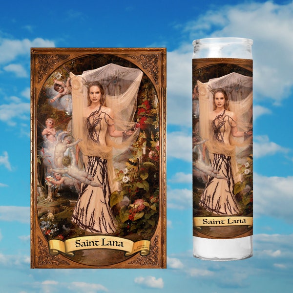 Lana Del Rey (Met Gala 2024) - Saint Prayer Votive Candle - Original Parody digital Art