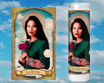 Selena La Reina Saint Prayer Votive Candle - Parody digital Art