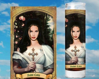 Lana Del Rey (Young and Beautiful) - Saint Prayer Votive Candle - Original Parody digital Art