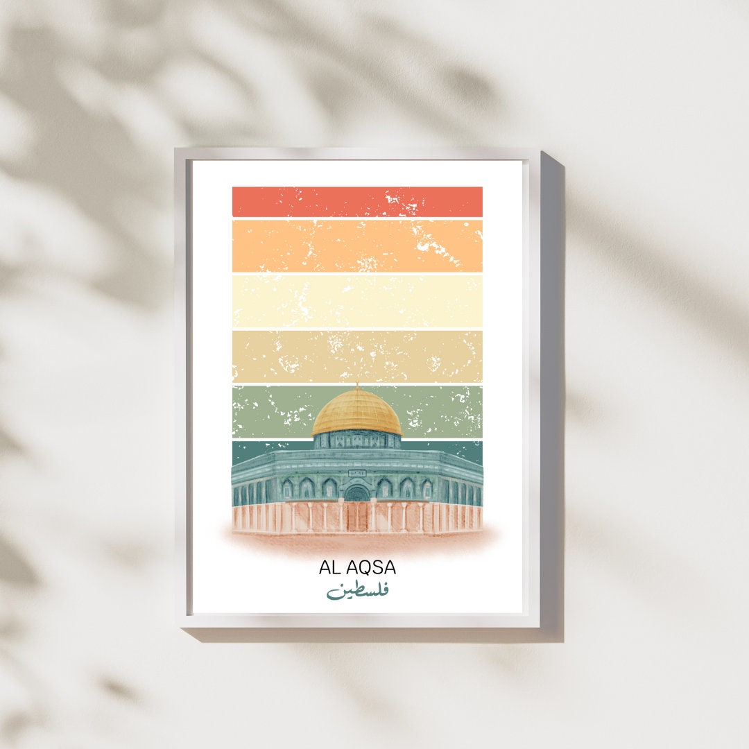 Al-aqsa Mosque Printable Wall Art Travel Palestine Print Jerusalem ...