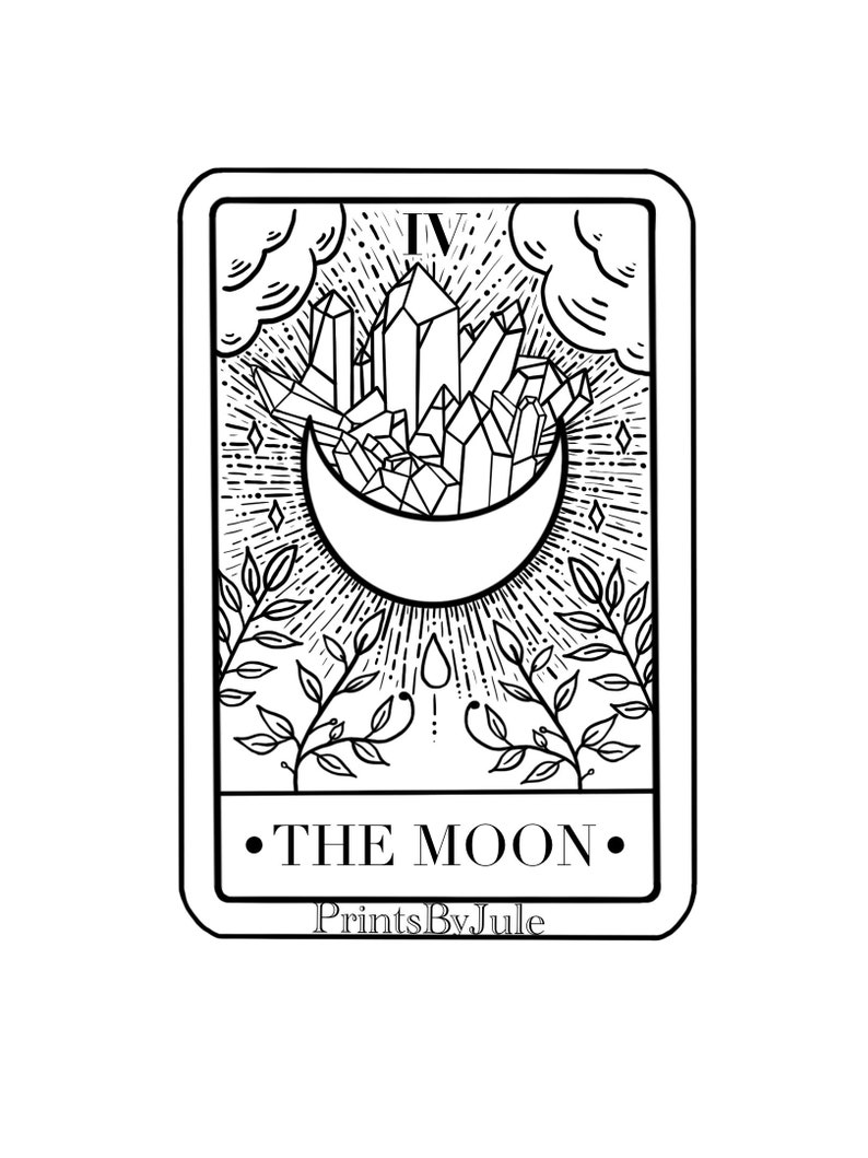 The Moon Tarot Card Digital Download | Etsy