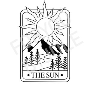NEU Die Sonnen-Tarot-Karte digitaler Download, transparenter Hintergrund, Clip Art, PNG-Datei