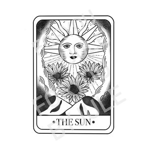 The sun tarot card digital download, transparent background, clip art, png file