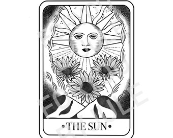 The sun tarot card digital download, transparent background, clip art, png file
