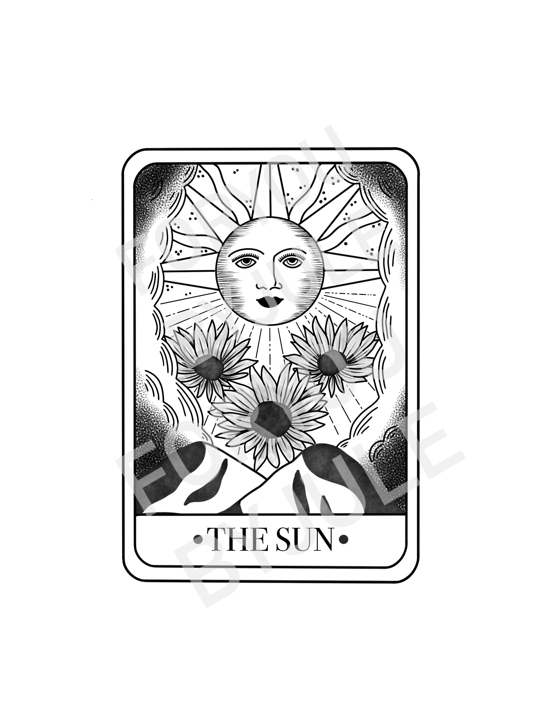 The Sun Tarot Card Digital Download, Transparent Background, Clip Art ...