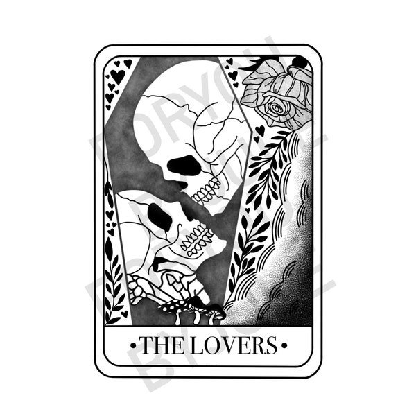 The lovers tarot card digital download, transparent background, clip art, png file
