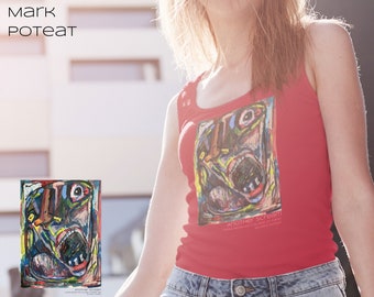 Racerback Tank Another Scream Mídia mista e colagem em papel por Mark Poteat