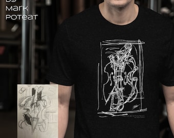 Camiseta Estudo de violino 1B em branco por Mark Poteat Camisa preta