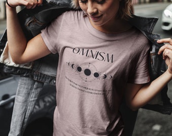 Camiseta Omnism, mensagem de autoconfiança, espiritismo, ajuste relaxado