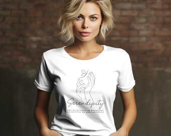 Serendipidade, Camiseta Experiencial, Karma Positivo, Camiseta de Ajuste Relaxado