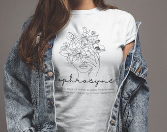 Sophrosyne, autoconsciente, autocura, karma positivo, camiseta de ajuste relaxado