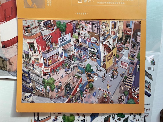 A4 urban isometric street scene 3D sticker pack, anxiety relief focus game, dopamine detox activity for adults and kids, Christmas gift idea