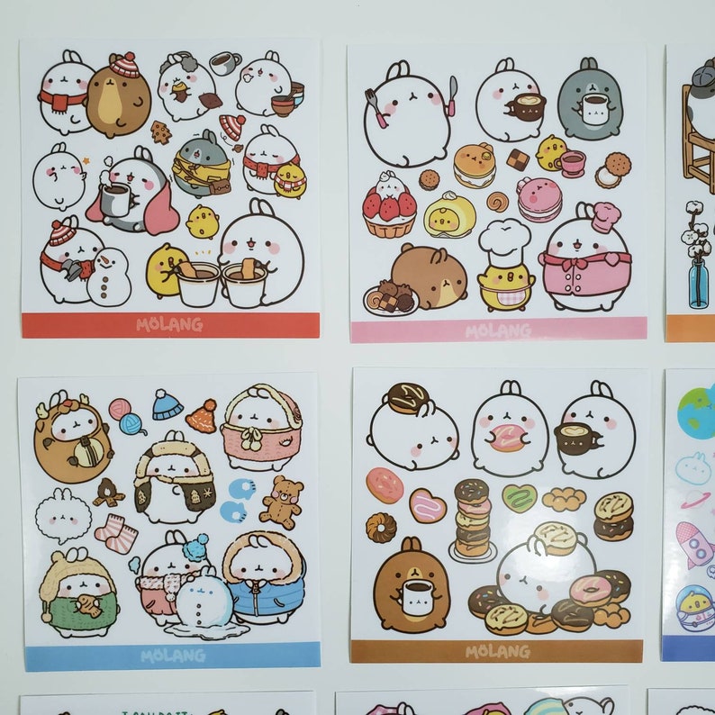 Molang sticker sheets freebies | Etsy