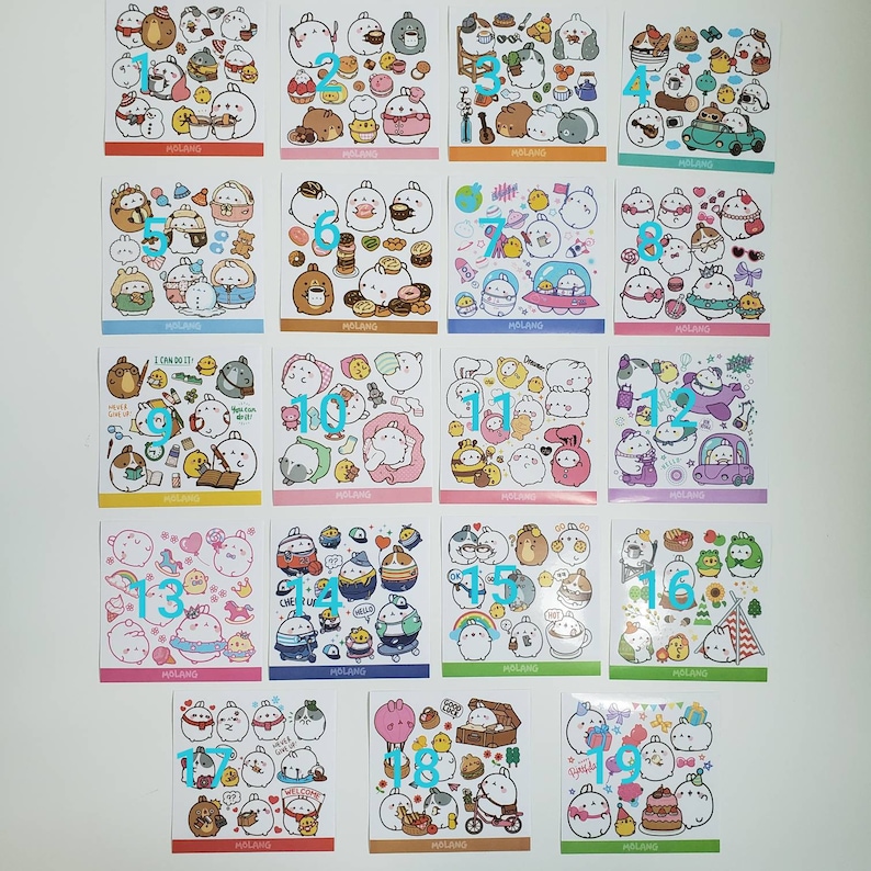 Molang sticker sheets freebies | Etsy