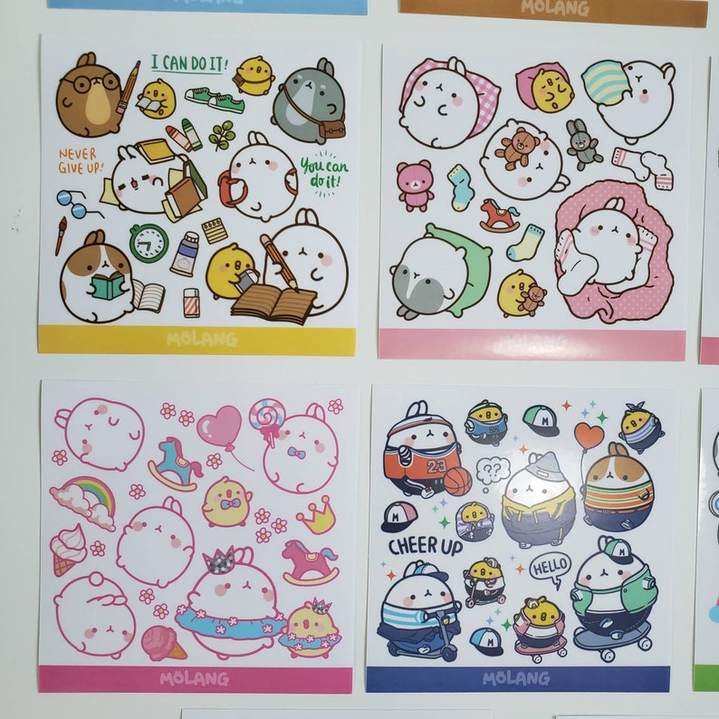 Molang sticker sheets freebies | Etsy