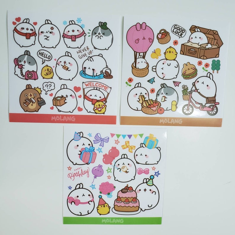 Molang sticker sheets freebies | Etsy