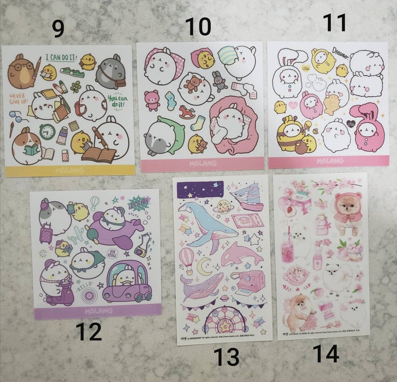 Korean sticker sheets freebies Etsy