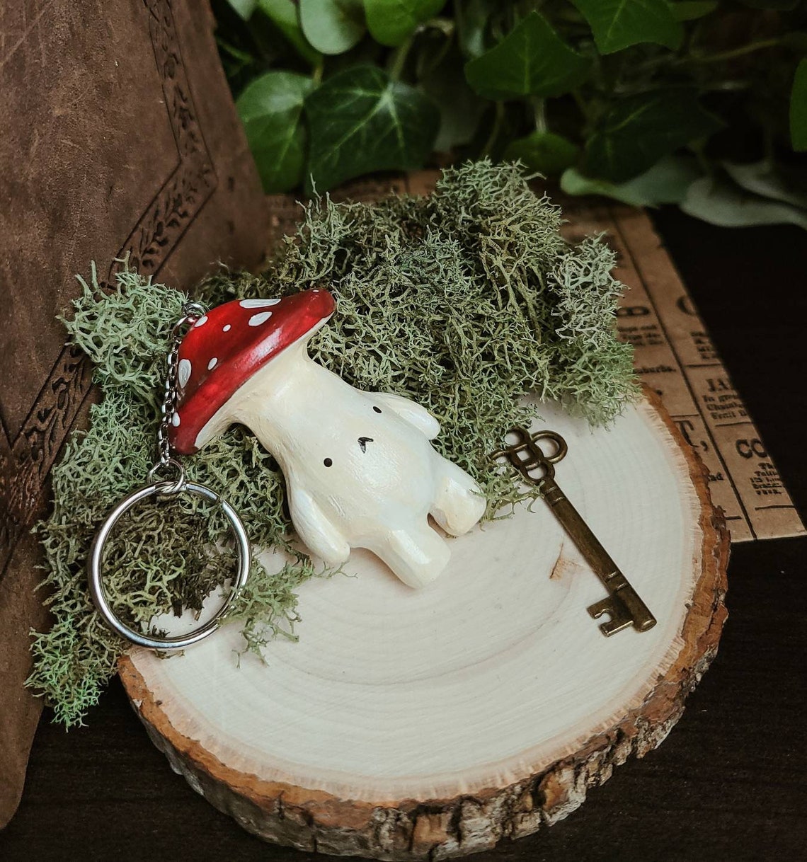 Mushroom Man Mushroom Keychain Polymer Clay Keychain Cute Etsy