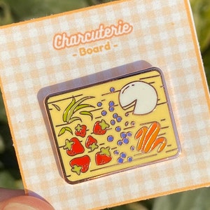 Charcuterie Board Enamel Pin, cheese board pin image 1