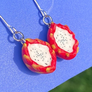 Dragon Fruit Earrings, fruit earrings, dragon fruit jewelry